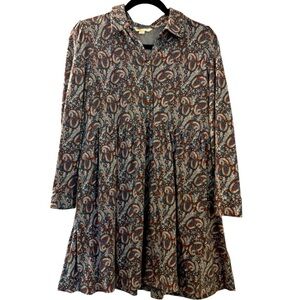 BODEN dress, cotton blend soft fabric, Alma paisley print, high waist, loose fit